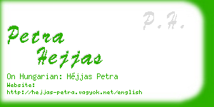 petra hejjas business card