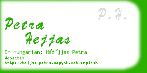 petra hejjas business card